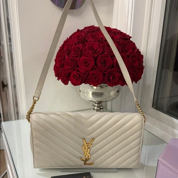 Saint Laurent Ivory Quilted Clutch - Picture 2 of 5